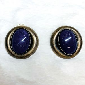 Kate Hines | vintage silver and blue stud earrings